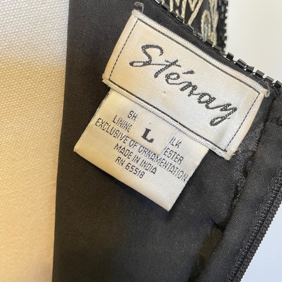 Vintage Stenay Silk Beaded Tank Top Womens L Evening Cocktail Glam Party Y2K - Picture 6 of 10